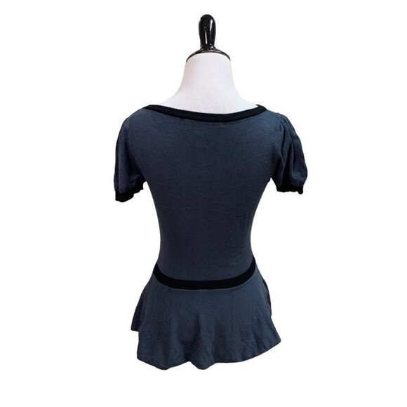 ModCloth X Collectif Women's Knit Sweater Size 2 Peplum Halloween Cat Embroidery - Picture 5 of 6